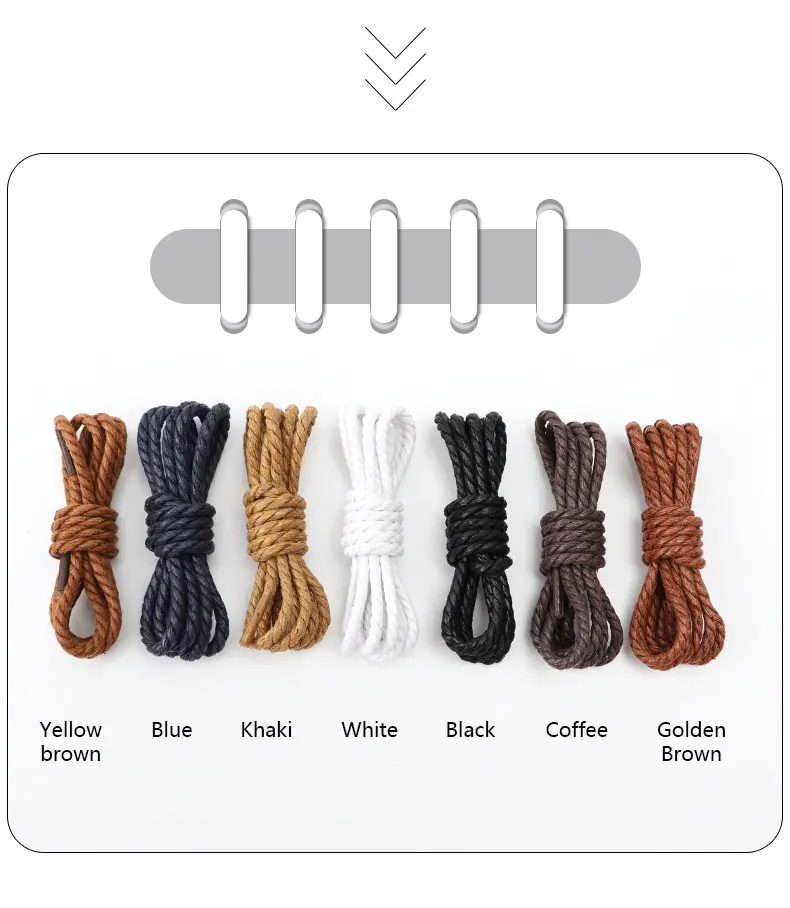 Leder-Schnürsenkel, runde Schnürsenkel, wasserdicht, gewachste Baumwolle, Schnürsenkel, Oxford-Stiefelschnürsenkel für Schuhe, 60/80/100/120/140/180 cm, 1 Paar – Detail 12