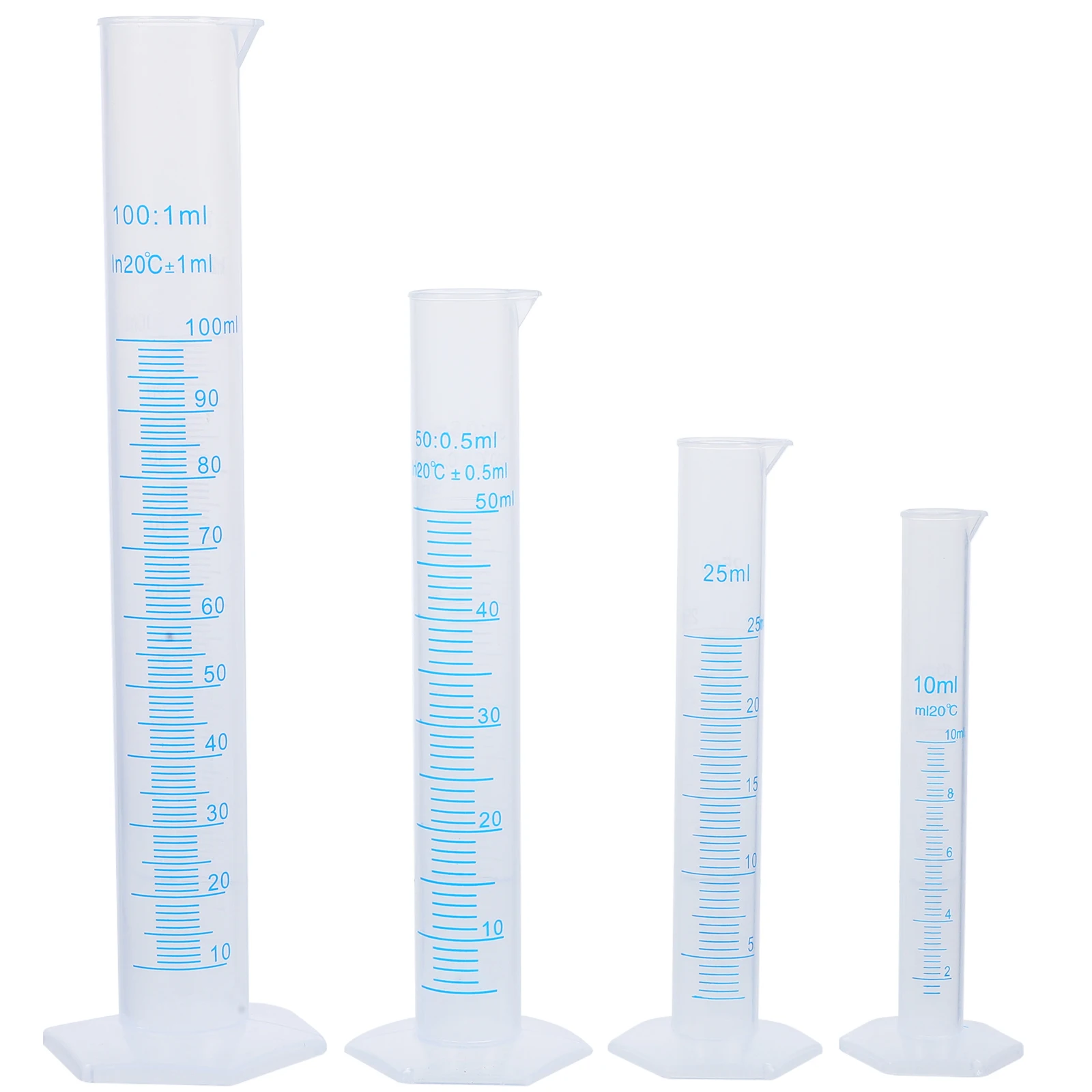 

4pcs Cylinder Delicate Well Design Useful Exquisite Measuring Cylinder for Student Teacher Laboratory-Specific Supplies