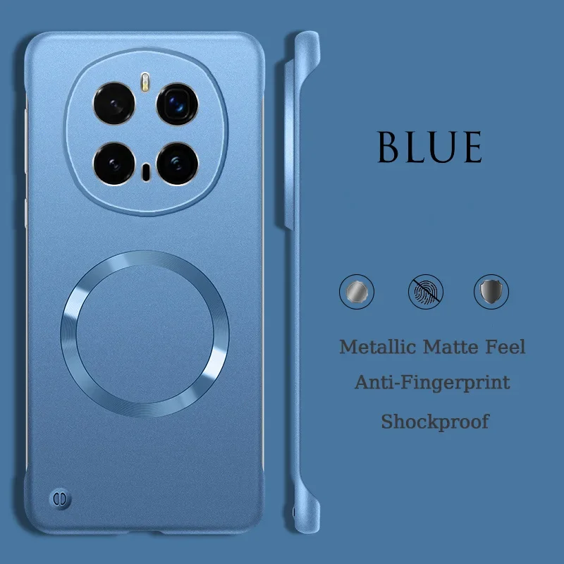 Sleek Matte Metallic Frameless Case with Magsafe - Anti-Fingerprint Hard Shell