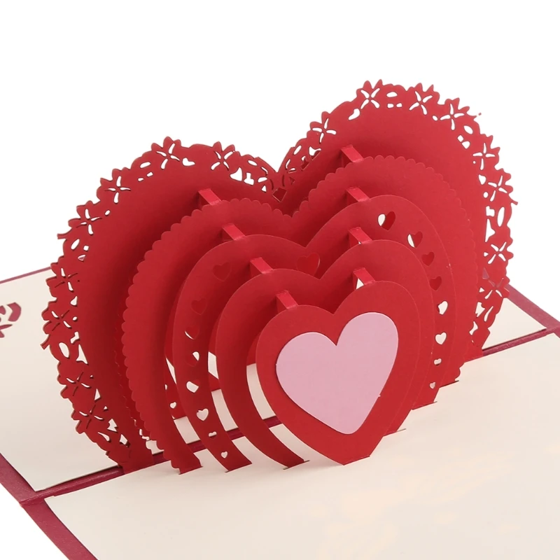3D for Pop Up Heart Card Wedding Anniversary Valentine Birthday Greeting Cards for Wedding Anniversary Thanksgiving Day
