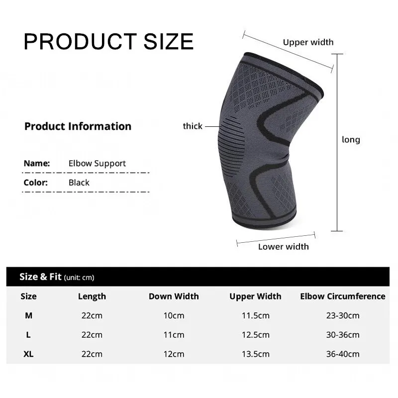 Elbow Support 1 Piece Elastic Gym Fitness Nylon Protective Pad Absorb Sweat Sports Safety Basketball Game Arm Sleeve Elbow Brace