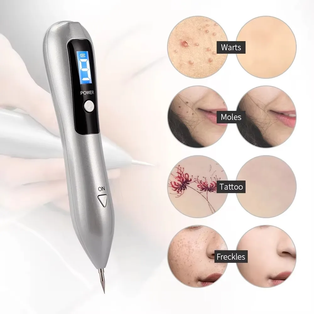 9 Level LCD Face Skin Dark Spot Remover Mole Tattoo Removal Laser Plasma Pen Machine Facial Freckle Tag Wart Removal Portable