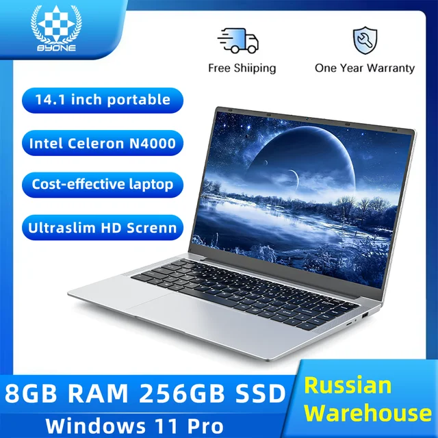 Byone 14 Inch Low Price Laptop Intel Celeron N4000 8gb Ram 256gb 512gb Ssd Hd Screen.png