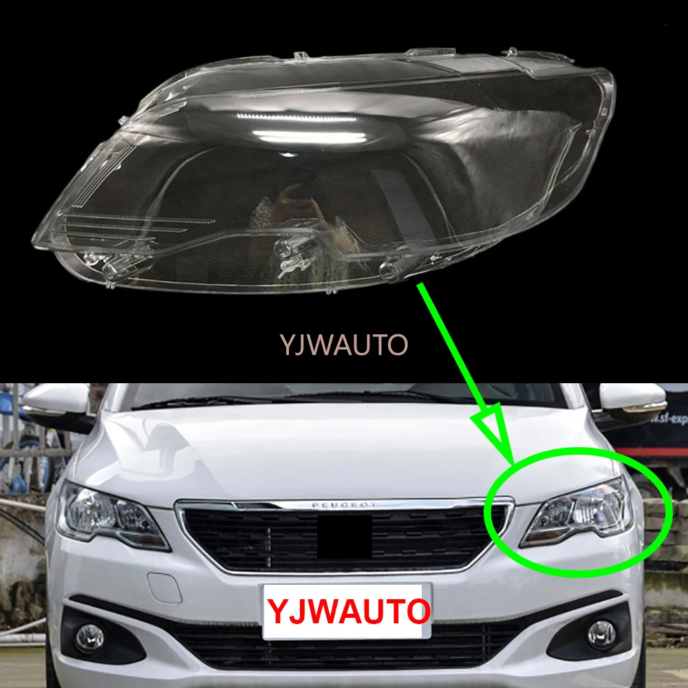 

Для Peugeot 301 2017 2018 2019 налобный фонарь крышка Автомобильная фара Объектив Стекло Замена передний световой тент автомобильный корпус
