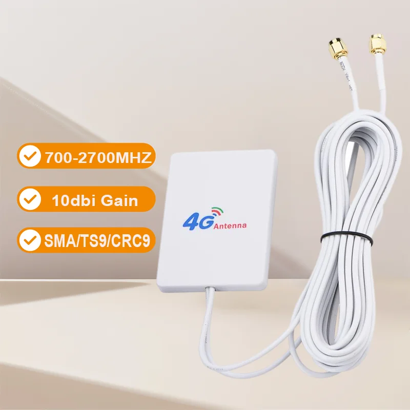 4G Lte 700-2700Mhz Dual Cable Zte Huawei Modem Router Antenna Sma/Ts9/Crc9 10Dbi Antenna A Piastra Wifi Di Rete Avanzata Esterna
