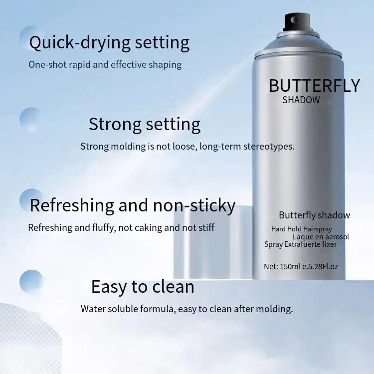 Clear Shadow Hair Gel spray Shaping Men's Small Bottle of Dry Gel Fluffy Women's Fragrant Long lasting Shampoo