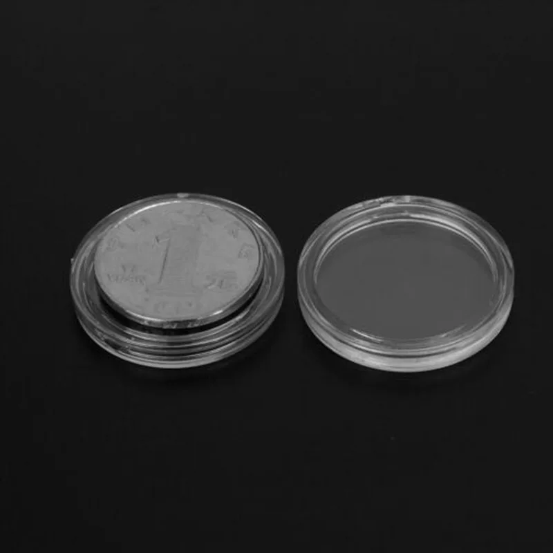 

Container Coin capsules Holder Storage Transparent Collection Plastic Protection Round 100pcs 24mm Accessories
