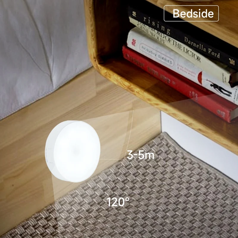Drawer - Motion Sensor Light Led USB NightLights Round Chargeable Lamp for Bedroom Kitchen Stair Hallway Wardrobe Cupboard Lighting