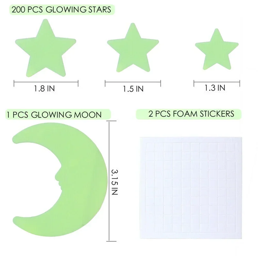 Luminous Moon Stars Wall Stickers For Kids Room Bedroom Decor Glow In The Dark Wall Decals Noctilucent Stickers Home Decor