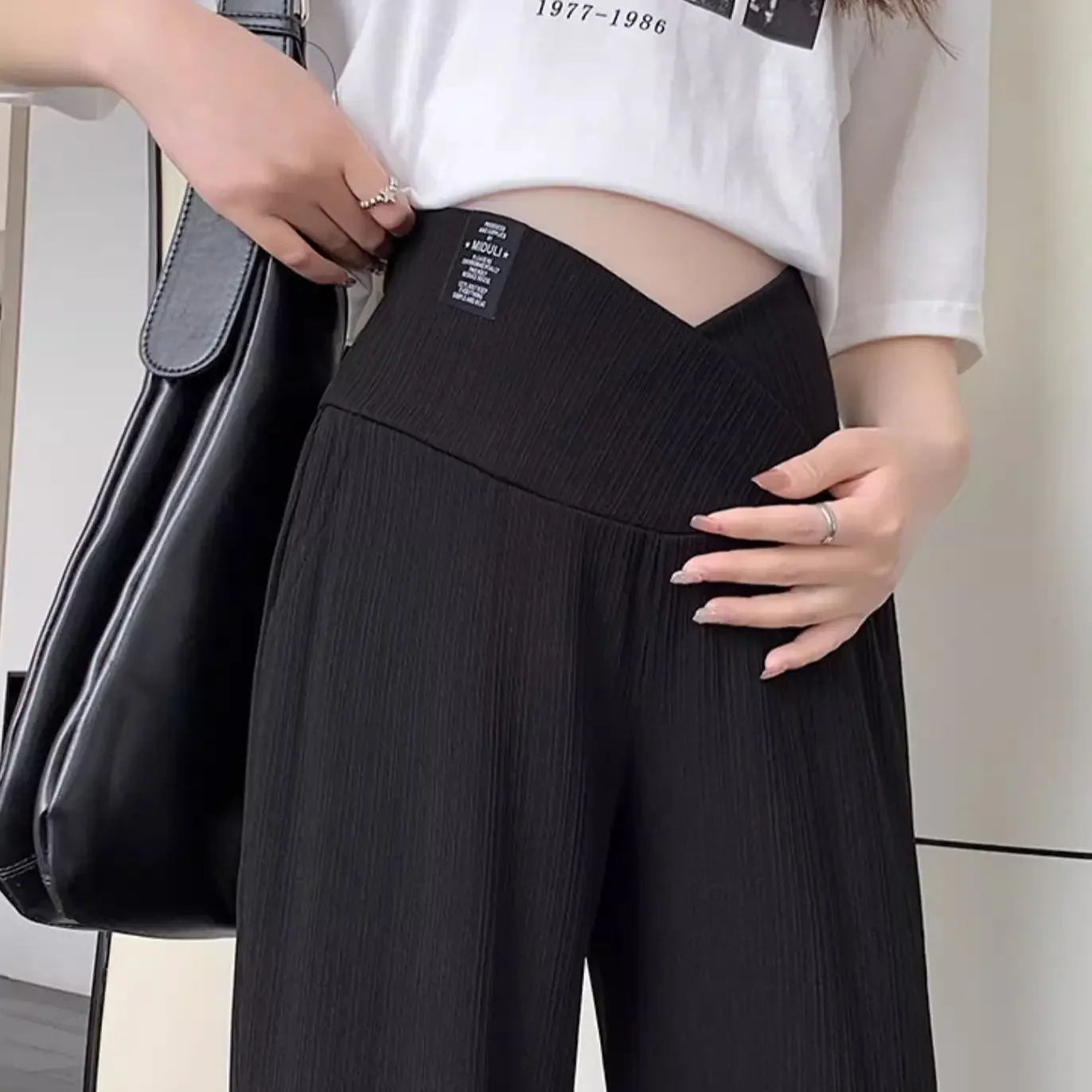 Maternity Pregnancy Trousers Ropa De Maternidad Warm Pants Wide Leg Loose Maternty Elastic Waist Waist for Lady Mama