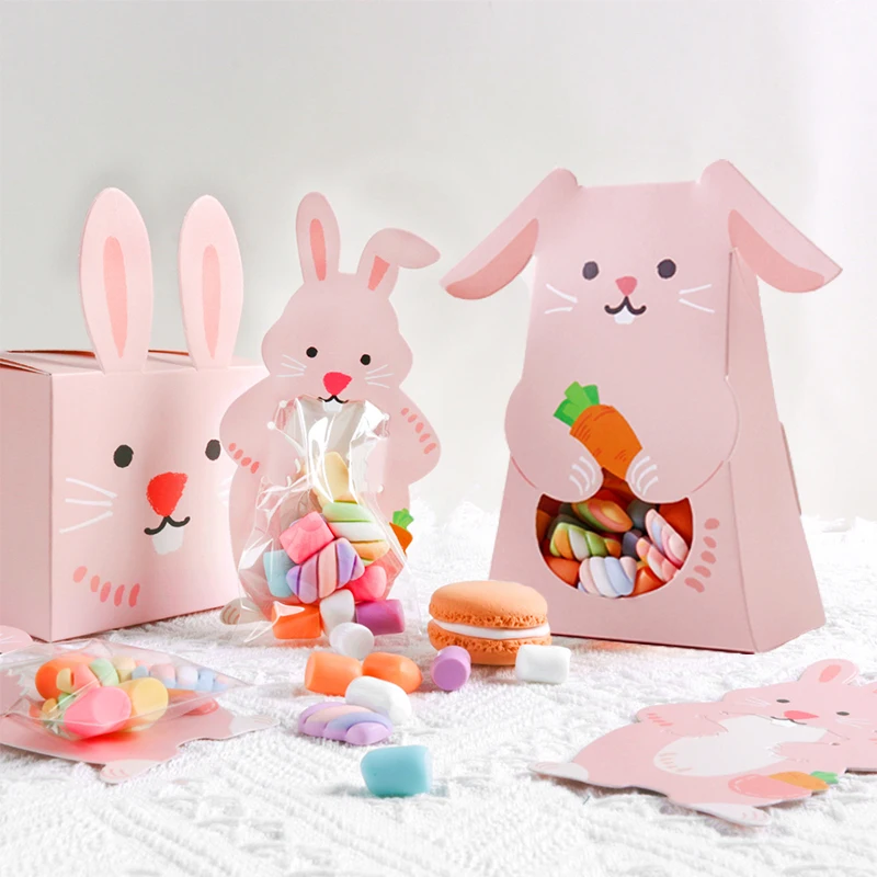 Kolldenn 72 Cajas Pequeñas De Pascua A Granel, Mini Cajas De Dulces De Conejito Con Asa, Contenedores De Cesta De Regalo De Pascua, Caja De Dulces Para Dulces Para Recuerdos De