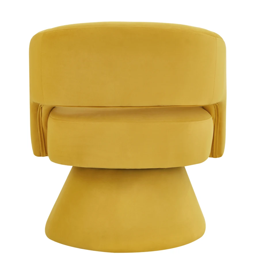 Modern Swivel Barrel Chair Upholstered Velvet Round Accent Chairs 360 Degree Comfy Swivel Chair with Open Backrest Single Chair 5
