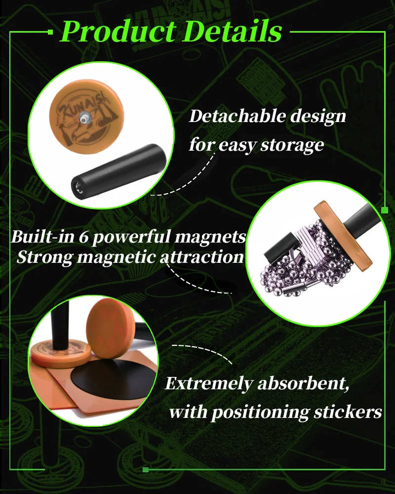 � KUNAISI Gummibasis, magnetischer Greifer, Silikon-Pad, Vinylfolie, Kühlschrank-Beschilderungs-Werkzeug-Set, FastInstall, keine Schäden, waschbar – Detail 4
