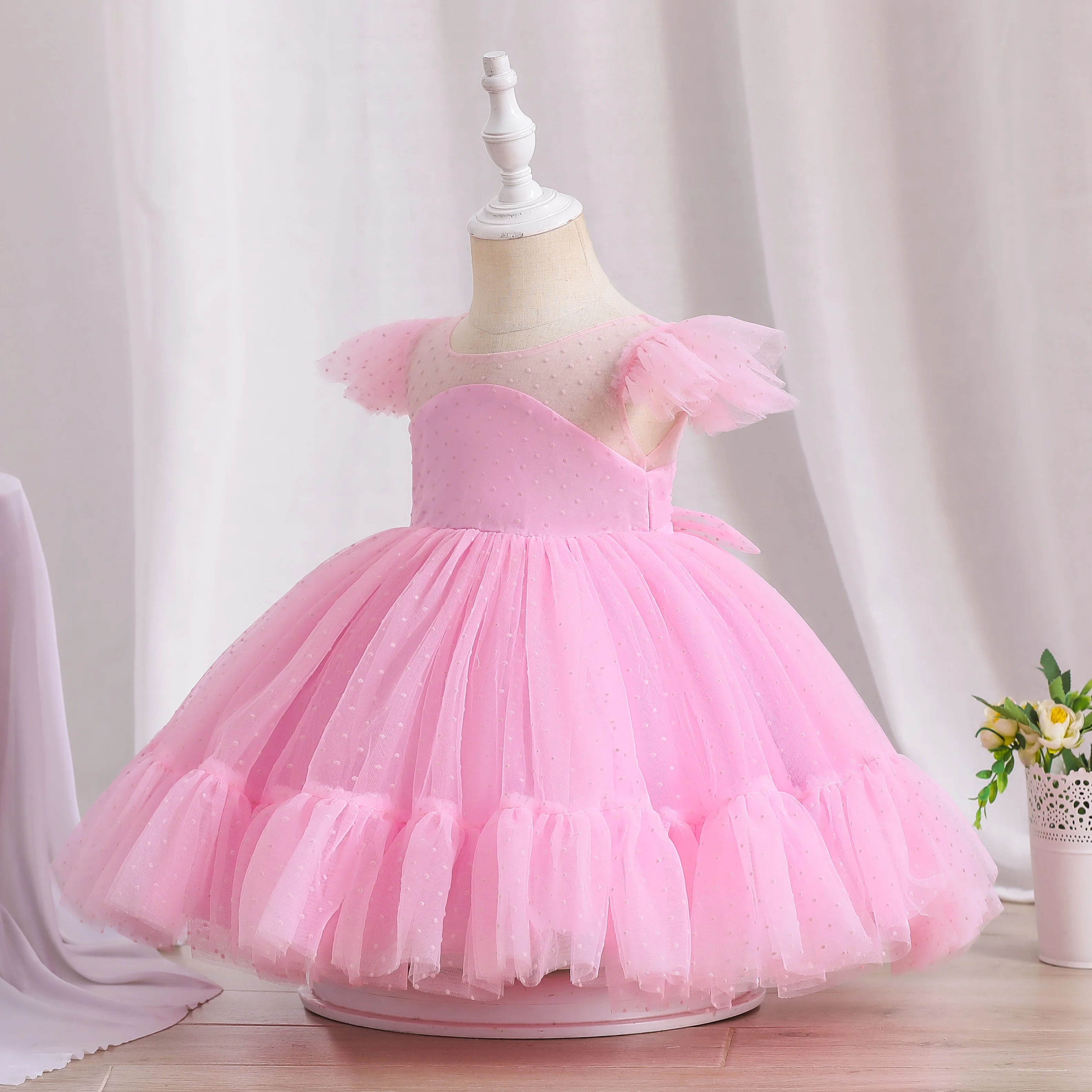Summer Princess Girl Tutu Dress Party Wedding Birthday Dresses For Girl Polka Dots Costumes Kids Clothes Size 4 6 8 10 Years