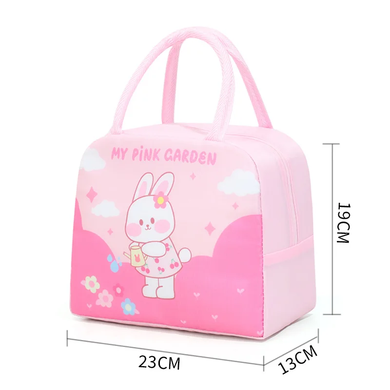 Cartoon Children's Lunch Bag Thermal Insulation Aluminum Film High Quality Waterproof Oxford Cloth Portable Lunch Bags Tote New 6