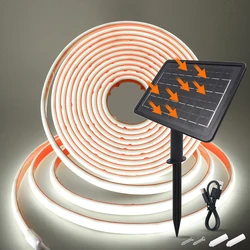 Enhanced Solar Neon Light Strip - Multicolor Waterproof IP68, High - Density Flexible Linear Lighting - 7m (WHITE)