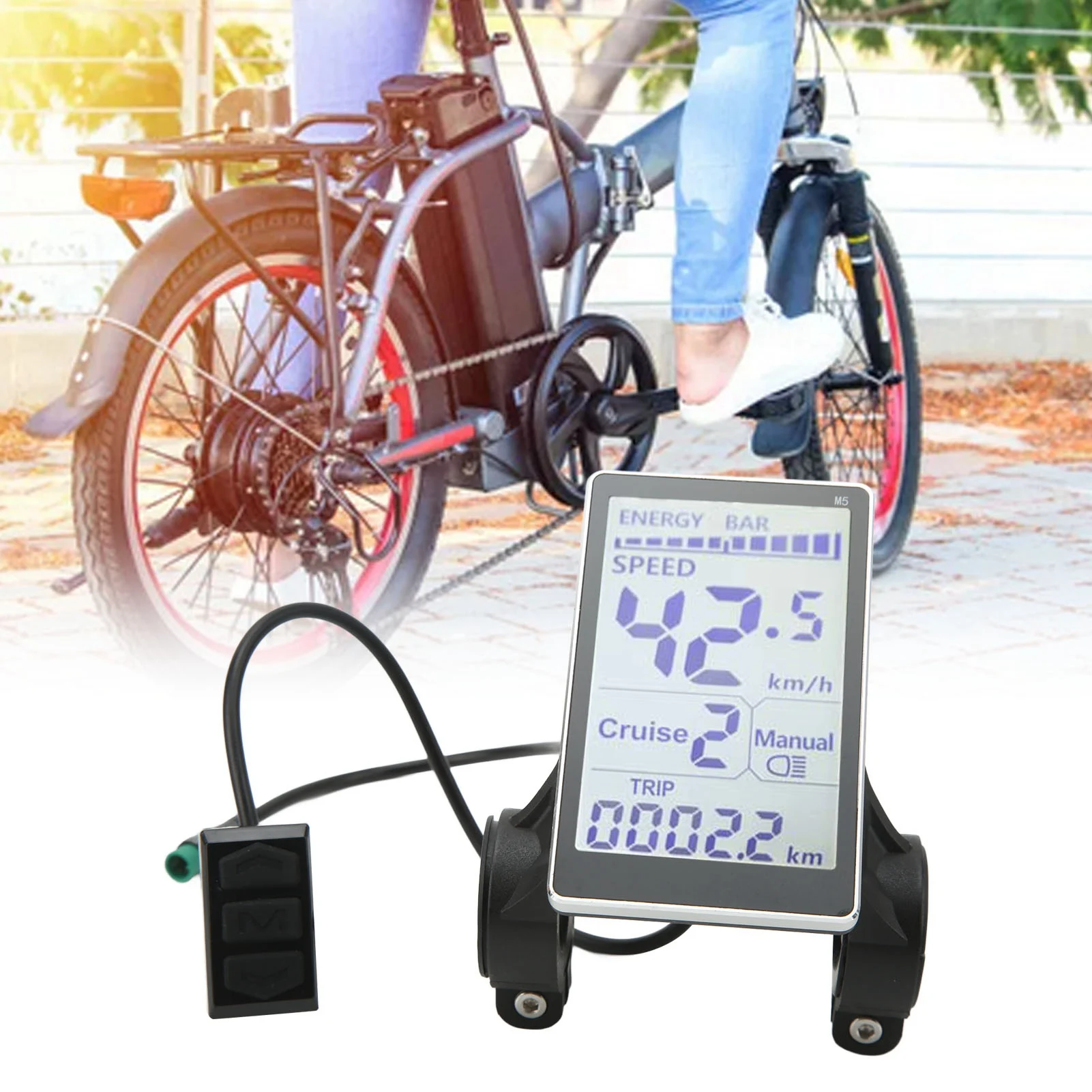 CYSFETENA E-Bike Display M5 - LCD Messgerät Für 24-60V Elektrofahrräder