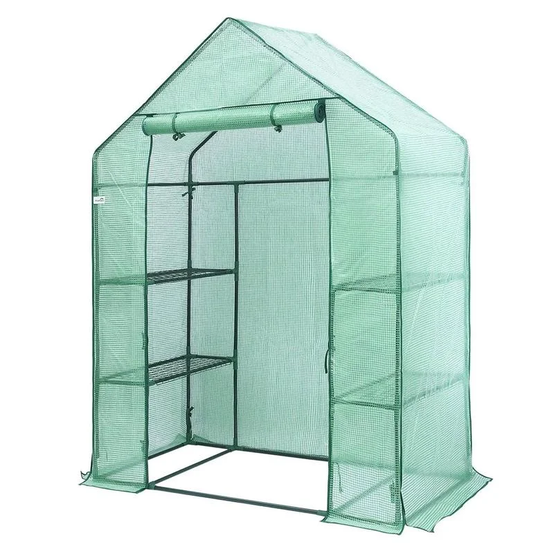 

Walk-in Outdoor/Indoor Covered Plant Greenhouse with 4 Wired Shelves