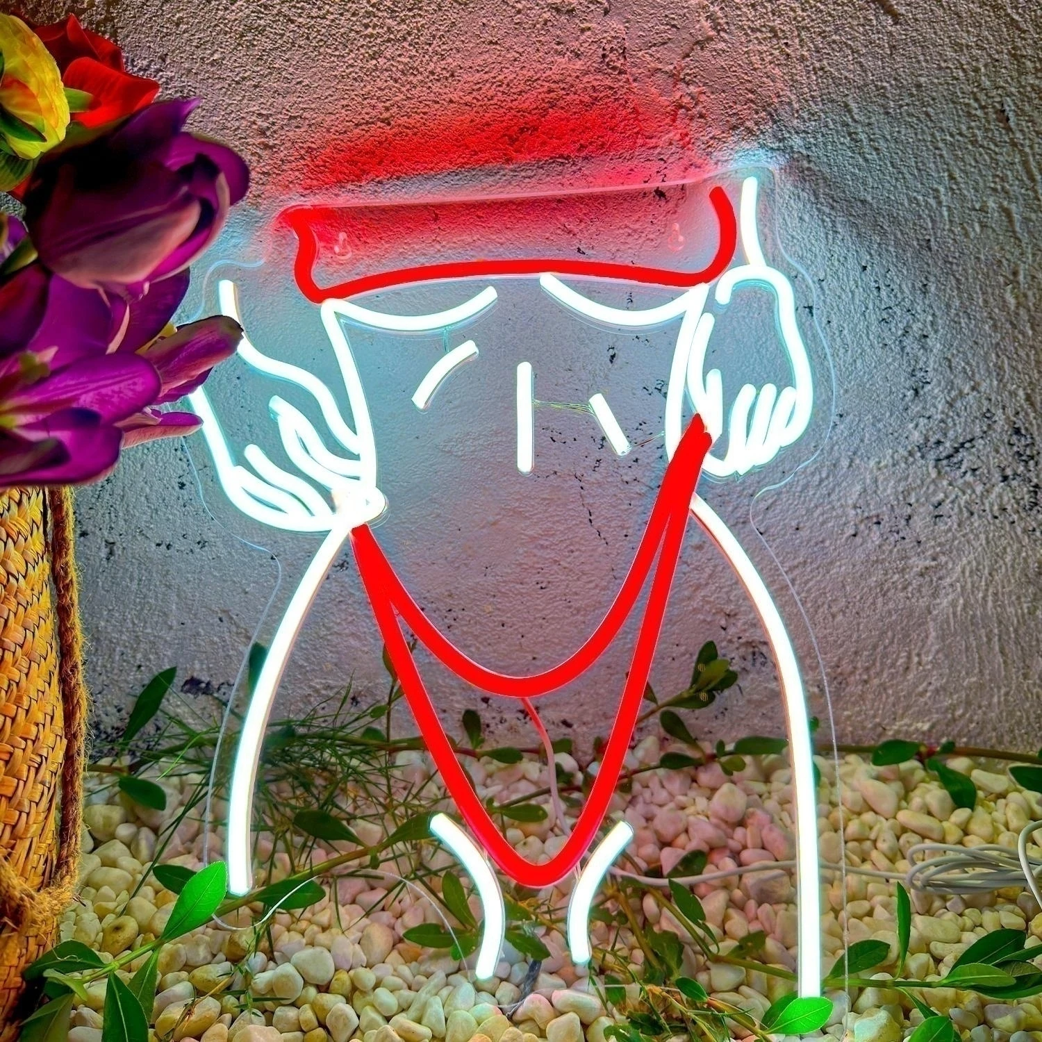 Panneau Lumineux LED Néon Rose Pour Décoration De