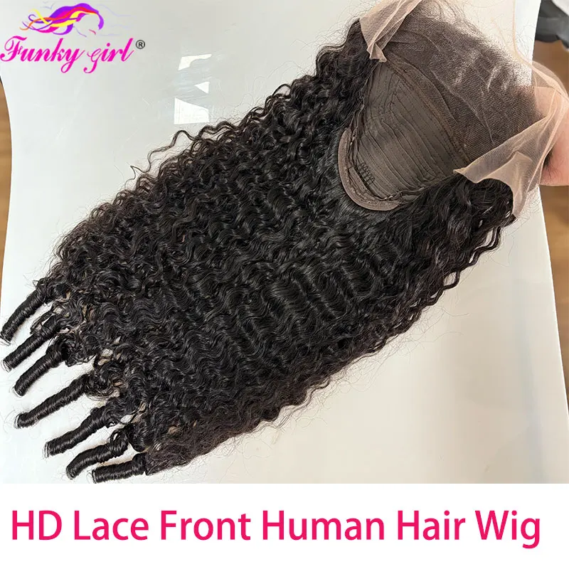 Human Hair Wig Burmese Curly Lace Front Wigs Brazilian Burmese Curls Human Hair Wig Water Curly Full Lace Wig For Women HD Transparent