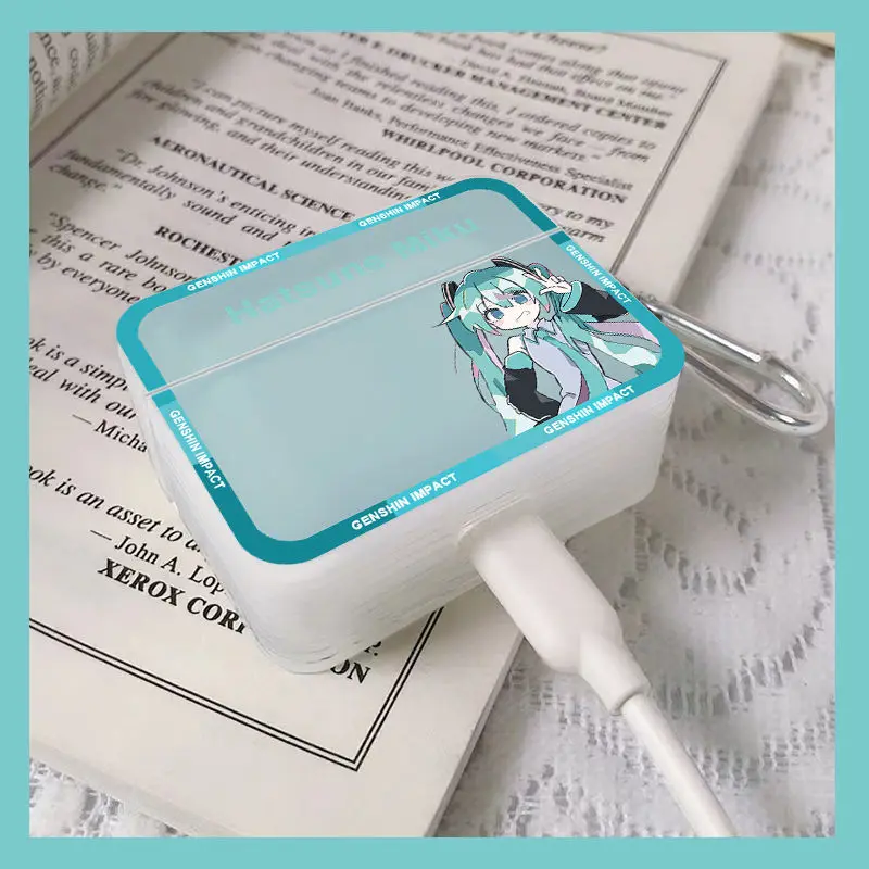 Hatsune Miku Anime Periferiche Girl Air Pods Pro Custodia Protettiva New Air Pods 3/1/2 Custodia Per Cuffie Bluetooth Per Iphone