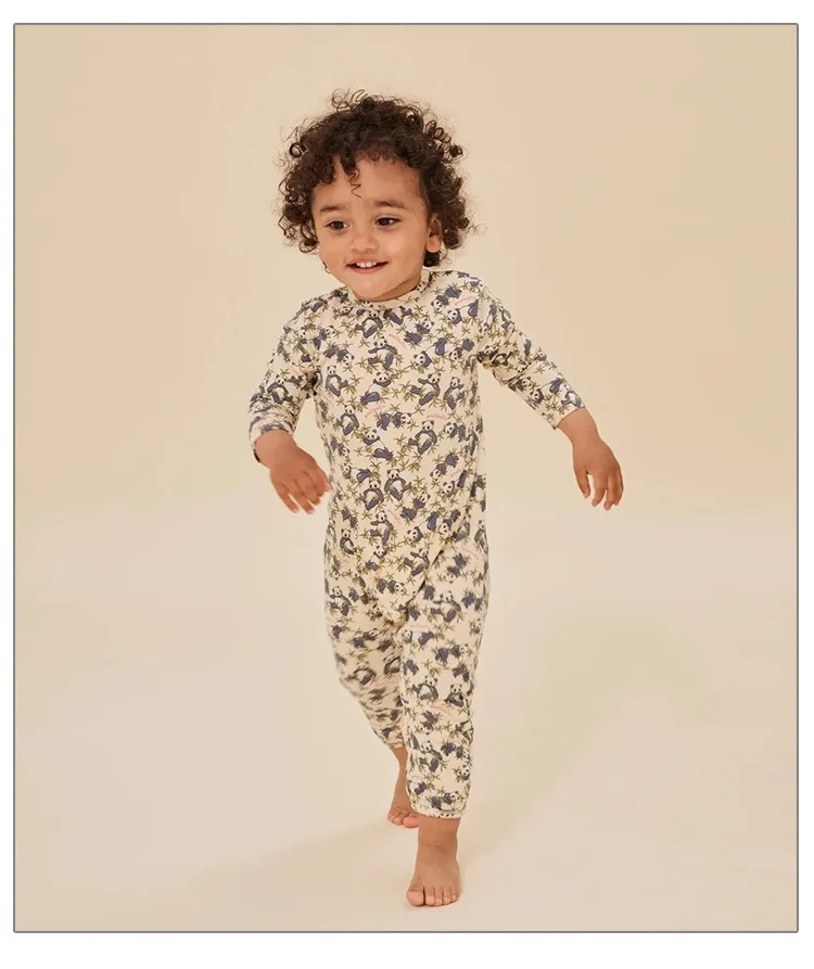 Ircomll Bodys und Einteiler für Kleinkinder, Mädchen und Jungen, langärmlig, mit Muster bedruckt, Kleinkind-Kleidung, Herbst-Overalls, Outfits – Detail 4