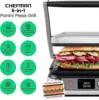 5-in-1 Digital Panini Press Grill Sandwich Maker and Griddle Grill Combo with Removable, Reversible Dishwasher-Safe Gril 2