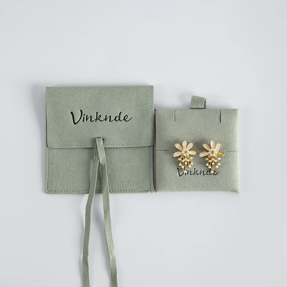 Maßgefertigter Mikrofaser-Schmuckbeutel aus Wildleder, Kleiner Samtbeutel für Schmuck, Ohrringe, Ringe, Halsketten, Verpackung & Präsentation, Geschenkbeutel mit Karte – Detail 21