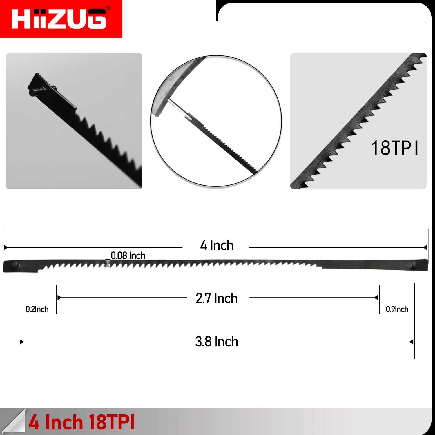 4 Inch 105mm Dremel Scroll Blade Pin End 18 TPI 12 Pack for Dremel Moto-Saw MS20 MS20-01 MS51-01 MS52-01 MS53-01 and Jig Saws