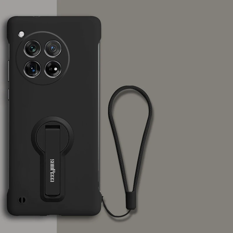 Sleek Frameless Hard Phone Case with Holder & Screen Protector