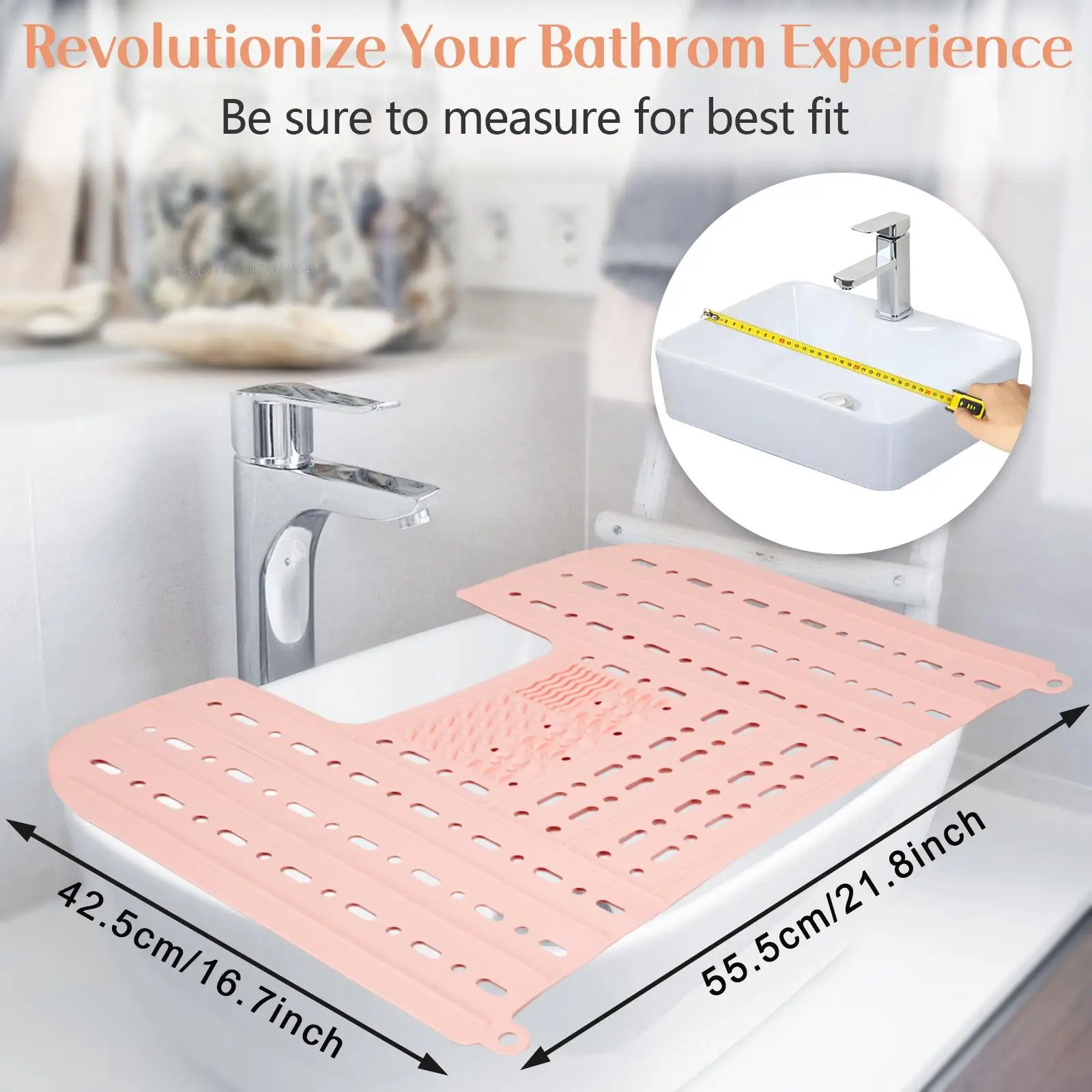 Bathroom Sink Cover for Counter Space Silicone Bathroom Sink Makeup  Organizer Mat Heat Resistant Silicone Makeup Organizer Pad - AliExpress