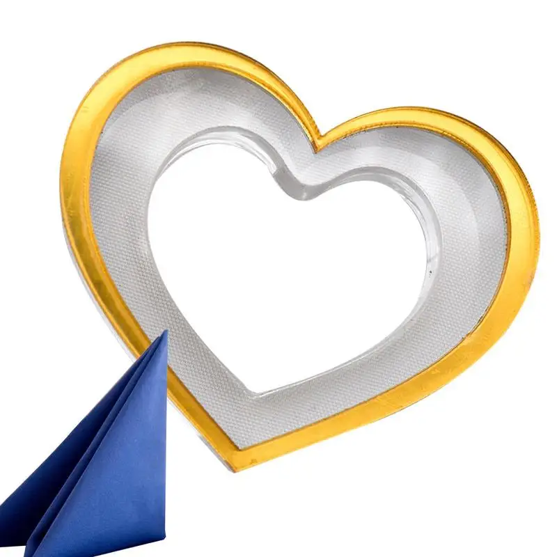 

Кольцо-держатель для салфеток с сердцем, акриловый держатель для салфеток в форме сердца, праздничное свадебное кольцо, акриловый держатель для салфеток, обеденный стол