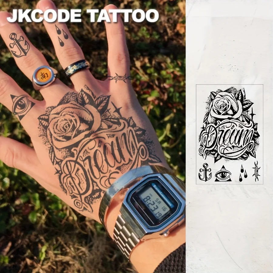 Tatouages semi-permanents de conception imperméable, tatouage de style  graffiti rétro - Motif colombe rose et blanche \, image size:900x900