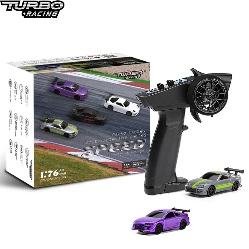 터보 레이싱 RC 스포츠카, C72, C73 테이블 게임, 레이싱 원격 제어 미니 모델, 완전 비례 RTR 키트 장난감, 1:76 스케일 