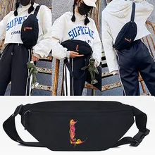 

Paint Letter L Print Waist Bag Men Women Chest Packs Casual Large Phone Crossbody Bag Canvas Travel Shoulder Bag Banana Hip Bags