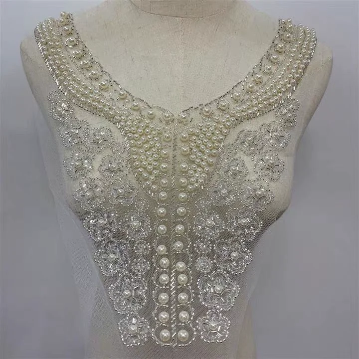 Bordado De Encaje Para Cuello Y Cuello, Parches Bordados, Telas, Apliques De Flores Rosas, Ropa