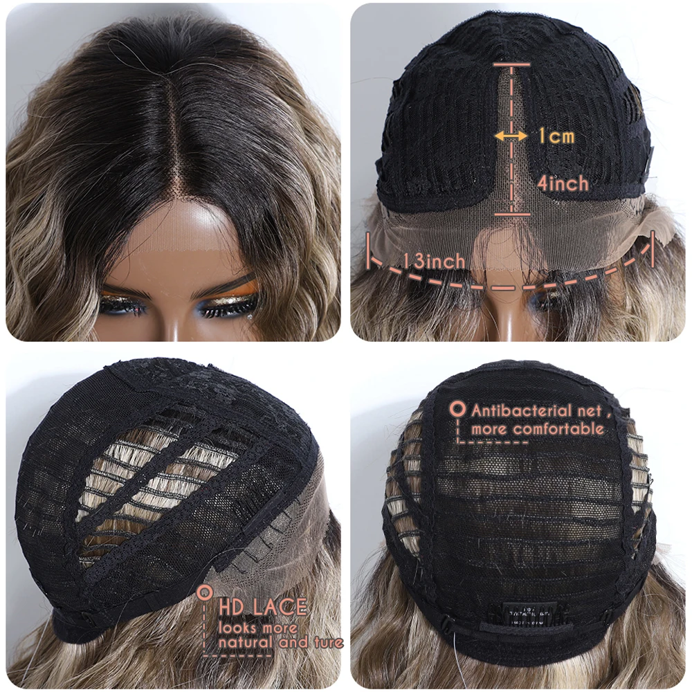 Synthetic Lace Front Wig Baby Hair Wig Long Wavy 30" Hair Lace For Women Front Ombre Blonde Brown Cosplay lace front wig synthetic hair wigs