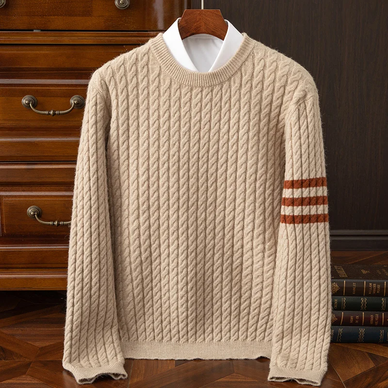 Autumn and winter 2023 cashmere sweater men's cashmere sweater men's pullover Fried Dough Twists knitwear men's sweater pullover