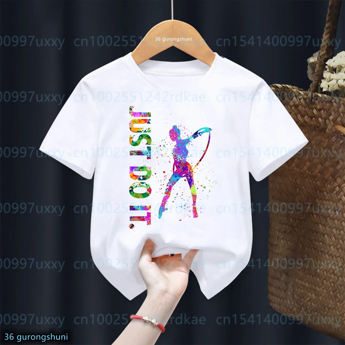 I Like Gymnastics Print Girls T-Shirt Gymnastics Enthusiasts Tshirt Fashion Kawaii Kids Tshirt Summer Girls Short Sleeve Tops