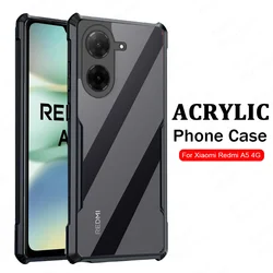 Acrylic Transparent Shockproof Armor Phone Case - Durable Protection Cover for RedmiA5 4G Global (Black)