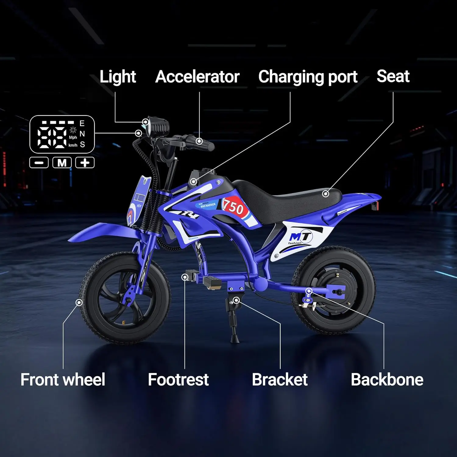 25V Electric Dirt Bike 200W Electric Motorcycle Up to 10MPH & 7 Miles Long Range 3-Speed Modes Motorcycle for Kids Ages 3-10