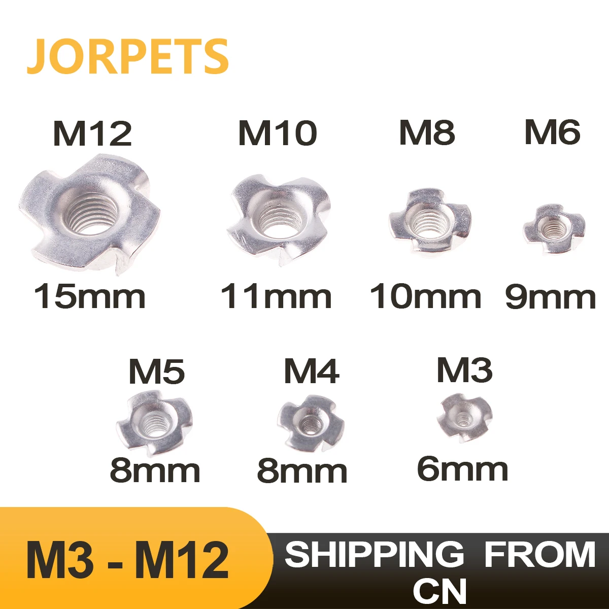 10/20/50PCS M3 M4 M5 M6 M8 M10 M12 Nut Speaker Nut T nut Four Claws