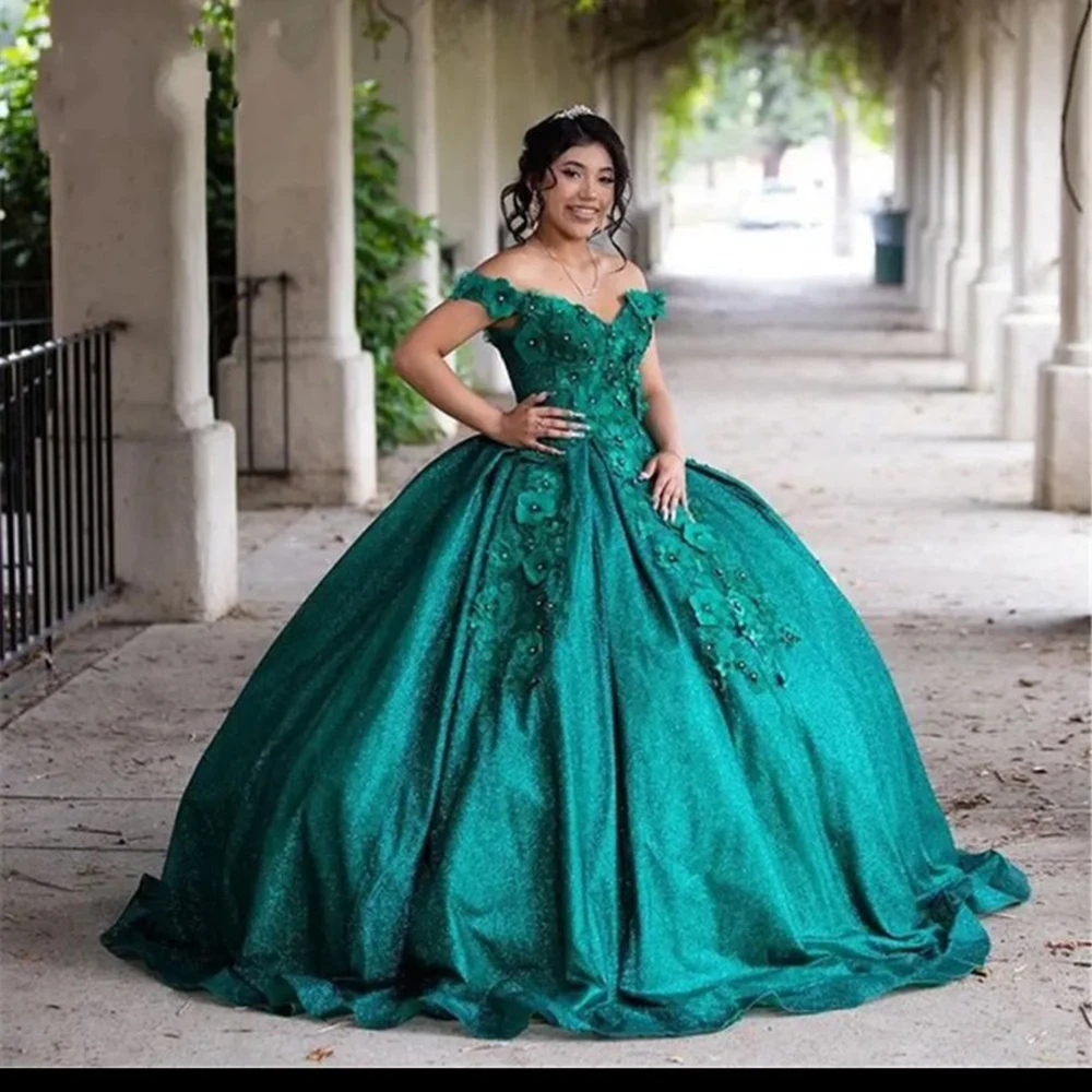 

Bealegantom Off Shoulder Quinceanera Dresses Ball Gown Flower Appliques Sweet 16 Prom Party Gown Vestidos De 15 Anos QA139