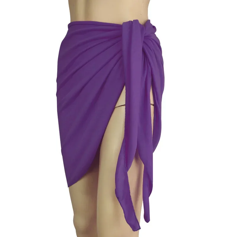 Summer Solid Bikini Cover Ups Shorts Pareo Wraps Sarong Skirt Swimsuit Beachwear Women Beach Skirts Swimwear Half Wrapped Skirt 4