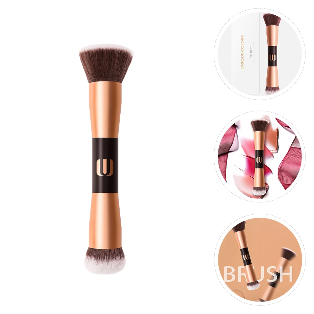 

Double-ended Makeup Brush Women Mineral Blush Props Beauty Artificial Fiber Creative Miss Flat Top Foundation