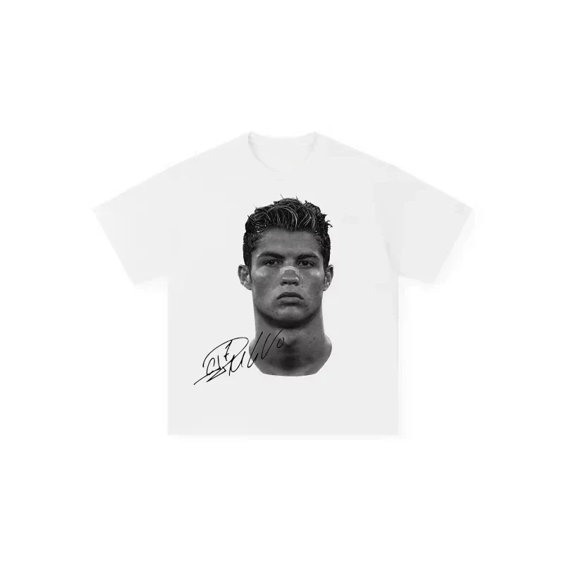 Football printed Cristiano Ronaldo comic mens cotton t shirt football training shirt 25