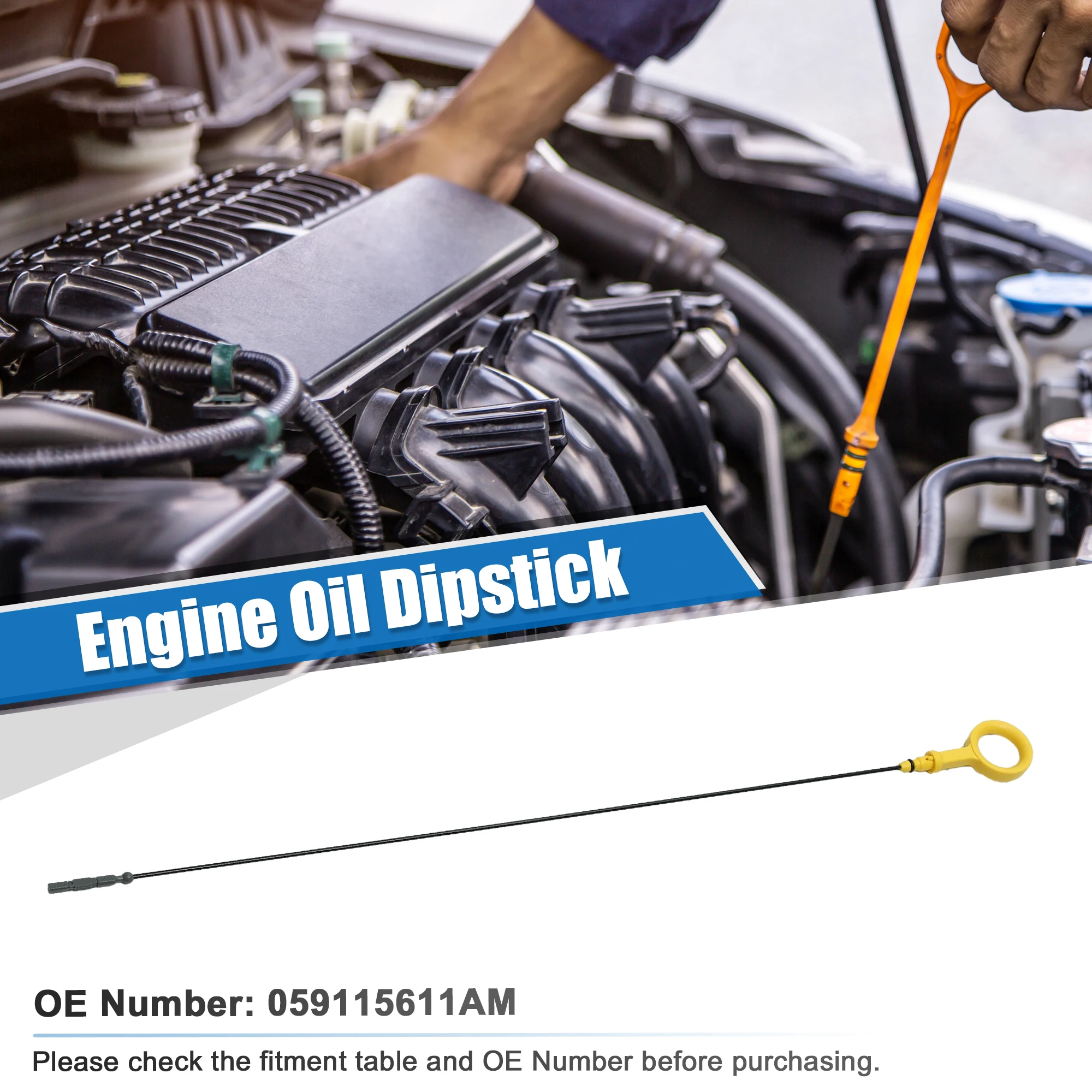 X Autohaux Car Engine Oil Fluid Level Dipstick 059115611AM for Audi Q7 TDI Prestige 3.0L V6-Diesel 2013-2015