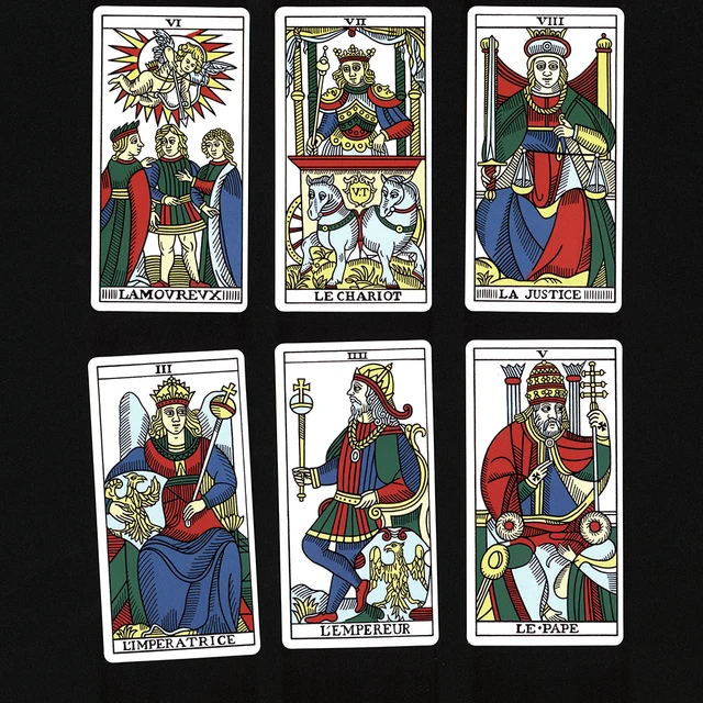 Duże karty tarota Tarot De Marseille tar ot karty z przewodnikiem book