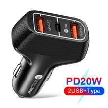 

UKGO PD 20W Car Charger 2 USB Ports Type C Fast Charging Charger Mobile Phone Charger For iPhone 13 Pro Max Mini Samsung Xiaomi