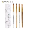 TIANMI 100% Pure Kolinsky Acrylic Nail Brush White and Gold Handle Round Professional Salon Acrylic Application Nail Extension 1